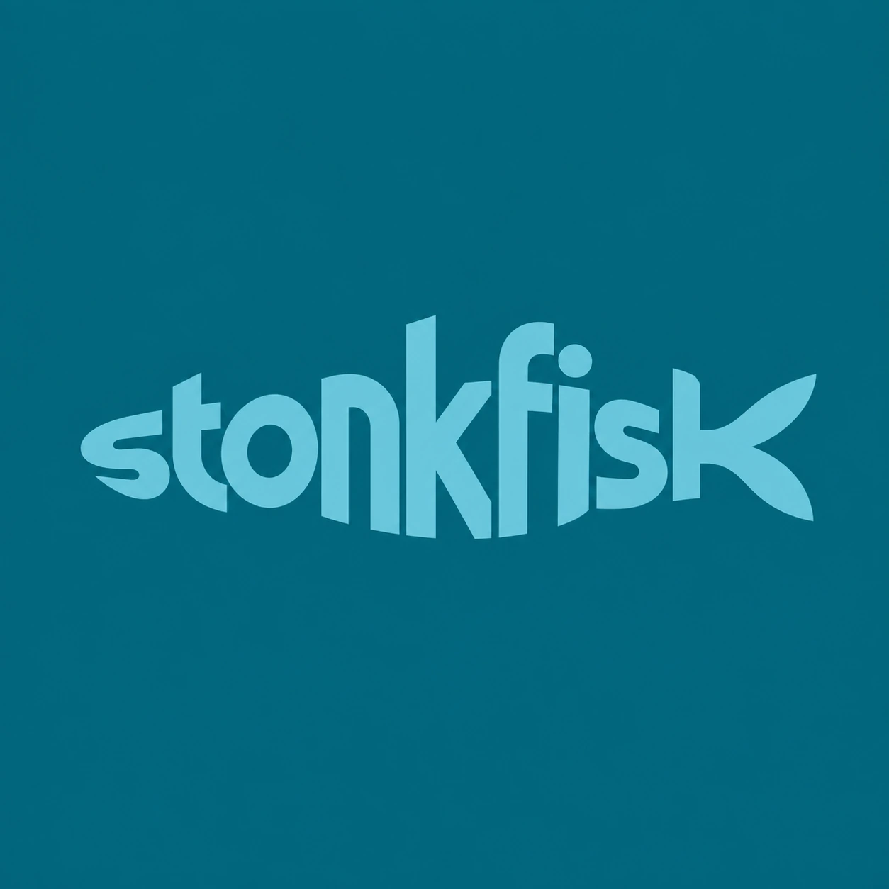 Original Stonkfish aqua typographic fish artwork